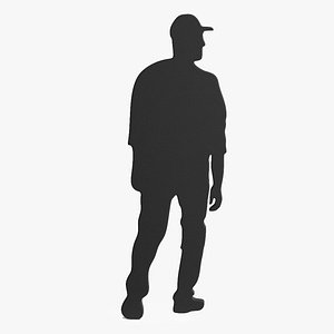 Walking Young Man Silhouette 3D model