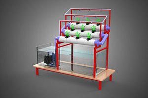 3D model PLANT CULTIVATION HYDROPONIC WATER CYCLE TANK PUMP NOZZLE SPRAY