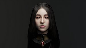 Beautiful 3D Female Head and Bonus 3D