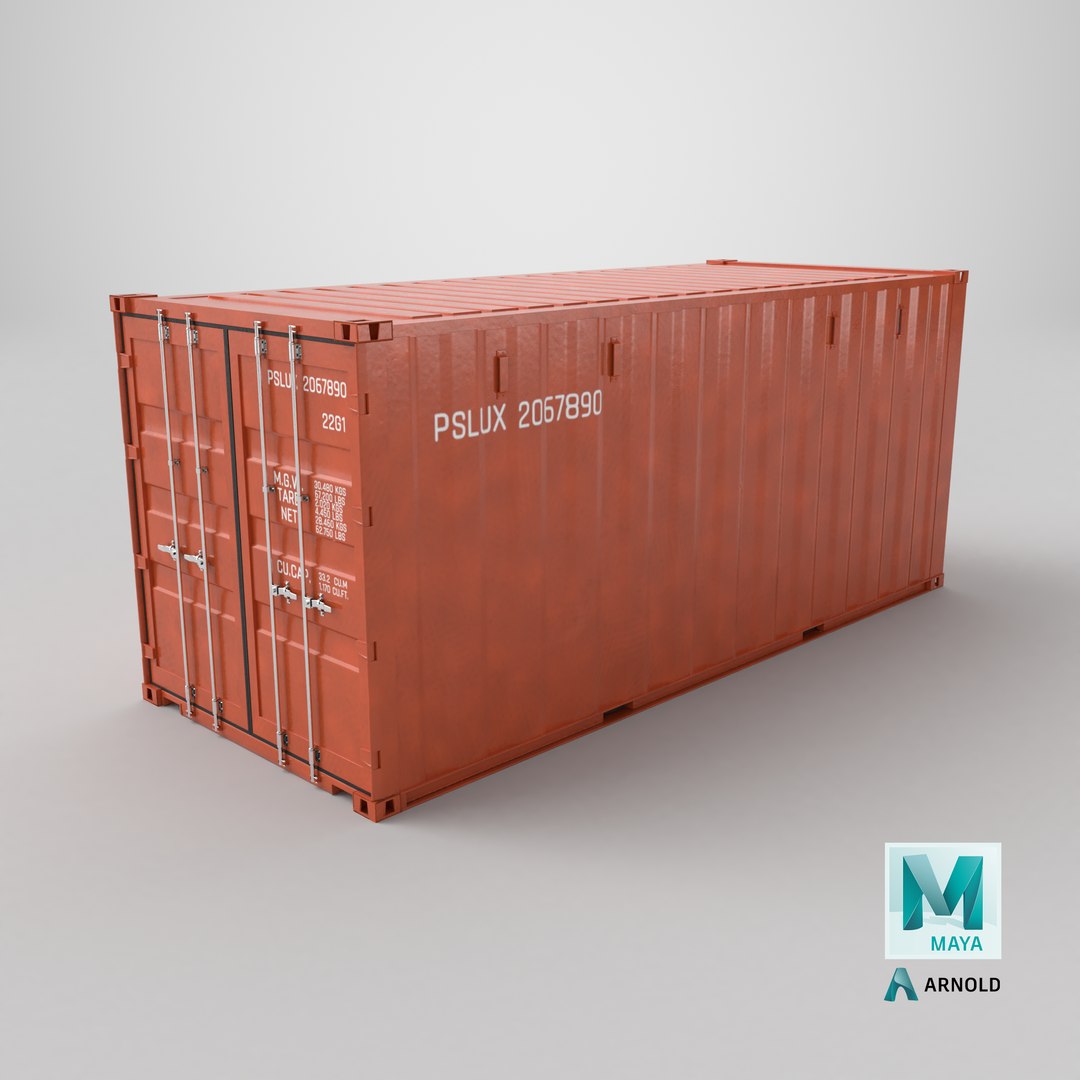 Intermodal Shipping Container 20-foot-long 3D model https://p.turbosquid.com/ts-thumb/ru/k9gcz3/jG/stemcell_maya_arnold_render/png/1726495783/1920x1080/fit_q87/942b67fa6452f57680f75eaf4fe408a085886caf/stemcell_maya_arnold_render.jpg