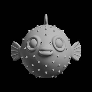 Cute Pufferfish 3D Print Model 3D model