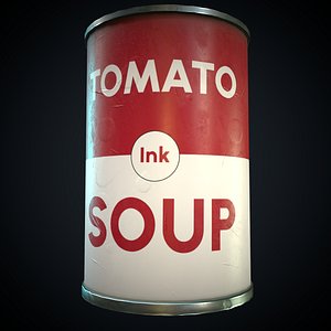 3D Tin with tomato soup