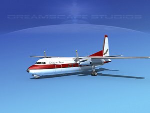 3d fairchild f-27 fokker model