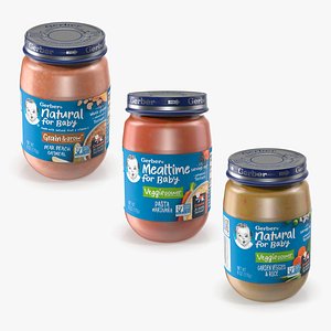 Gerber Baby Food Jars 170g Collection 3D model