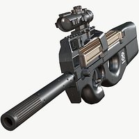 P90 Tactical (Triple A) Low Poly PBR