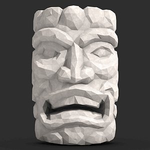 3D Tiki Totem Mask Low Poly 2