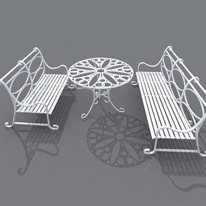 3d model set wrought iron