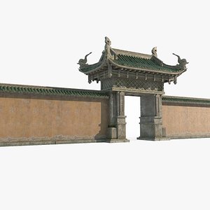 The main gate of an ancient Taoist temple in Asia