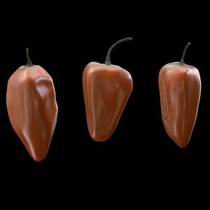 3D habanero peppers