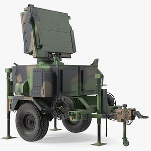 3D model MPQ-64 Sentinel Radar Green Camo Rigged