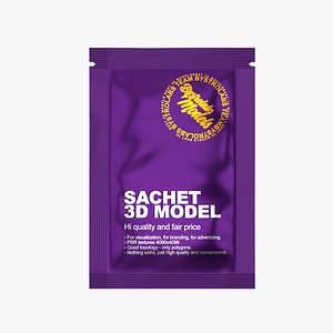 Food Sachet Packaging Mockup - Realistic Single Use Product Render