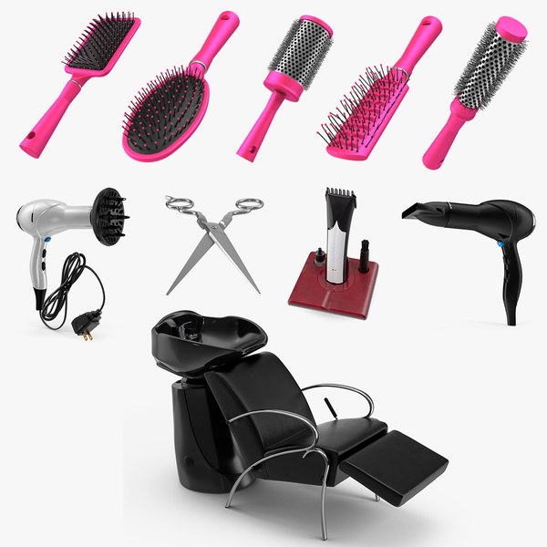 3d hair brush model