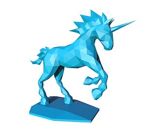 unicorn low poly pepakura printable