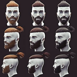 3D beard undercut model