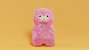 Soft toy pink alpaca