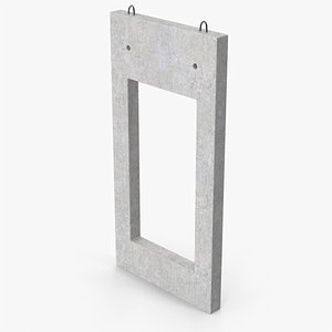 3D Concrete Wall With Window