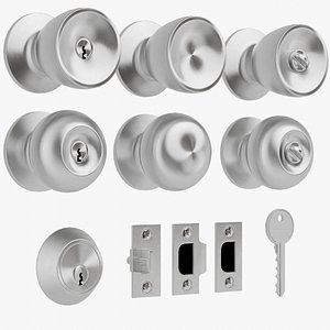 3D model Door Knob Set Silver