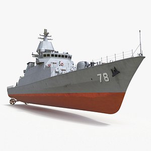 Iranian Destroyer Deylaman Rigged model