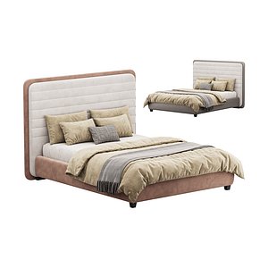 Double bed with upholstered headboard 180x200