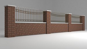 garden wall wrought iron 3D