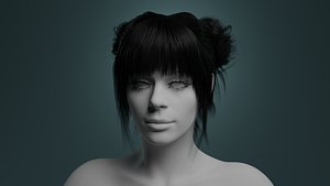 3D Roller Buns - Particle Hair model