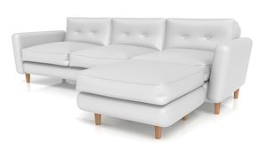 leather sofa bed 3D model