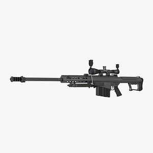 Sniper Rifle Barrett M107 3D Model