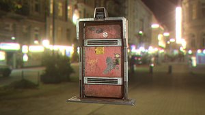 metal security door cyberpunk 3D