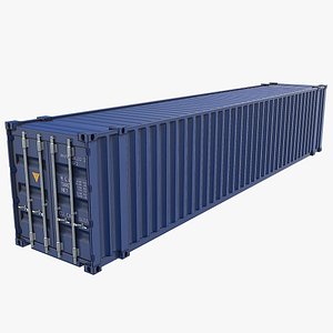 3D 45ft Shipping Container - Blue model