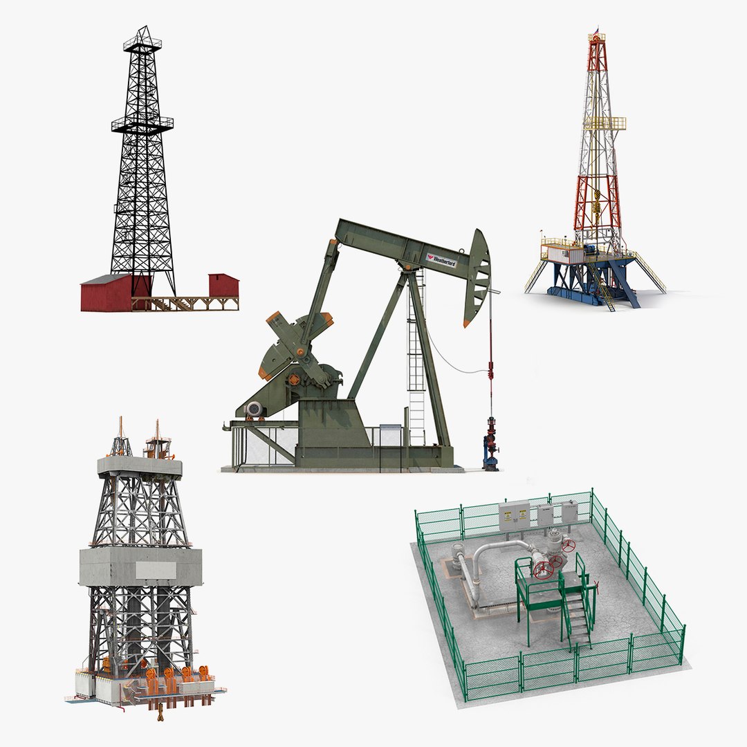 Oil Production Equipment Collection 4 3D model preview