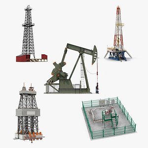 Oil Production Equipment Collection 4 3D
