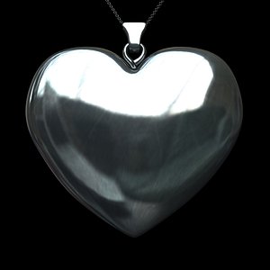 3d heart necklace
