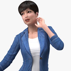 Asian Street Fashion Woman Rigged for Modo