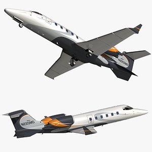 3D bombardier learjet 60 n220