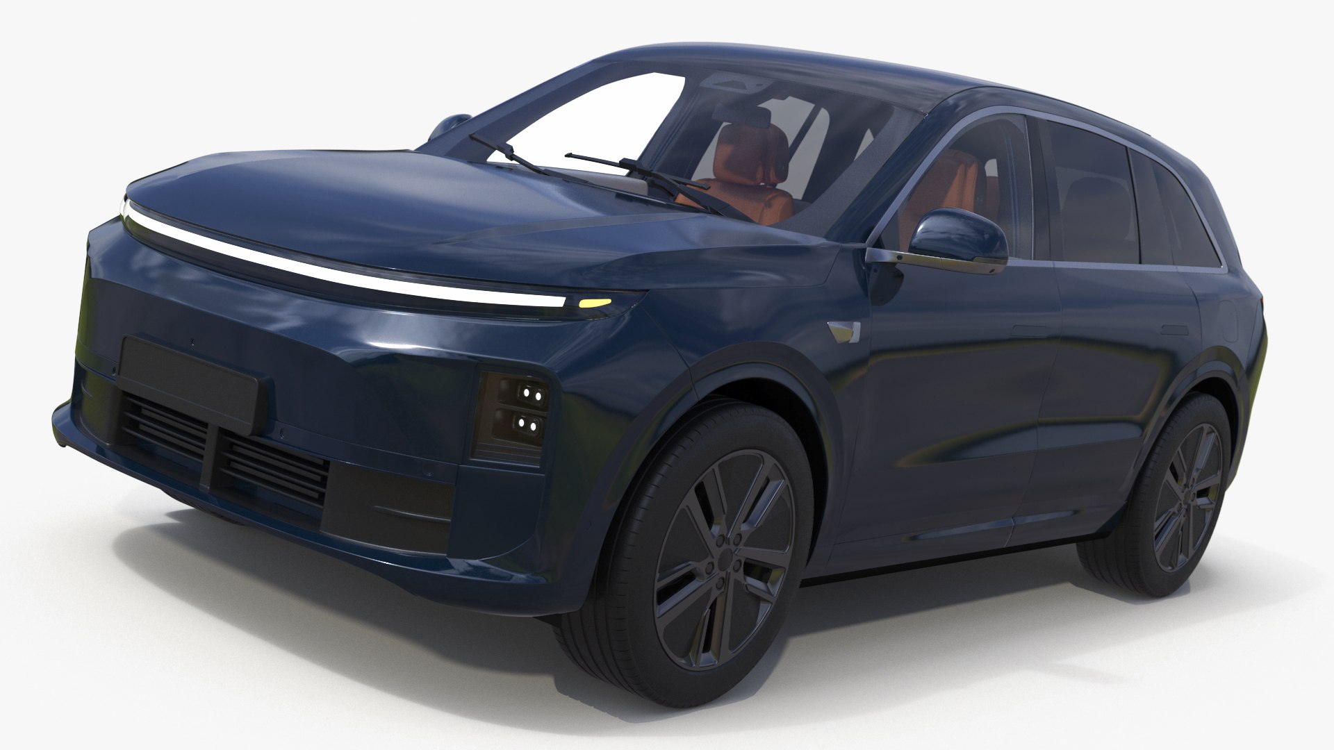Electric SUV Ocean Blue 3D model preview