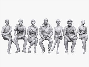 Lowpoly People Sitting Pack Vol. 2