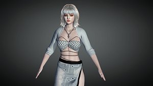 Cyber Punk Female Character 17 3D