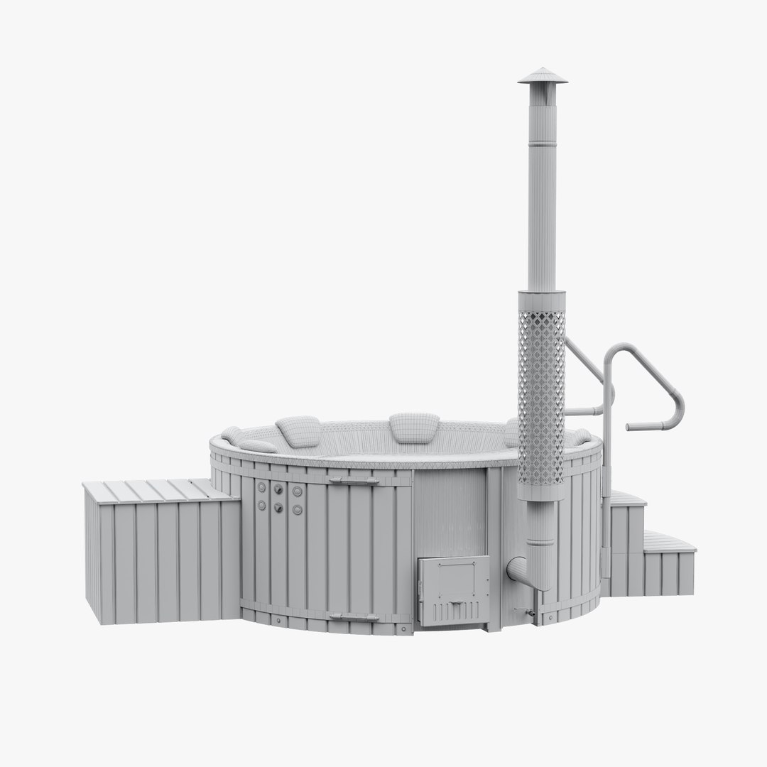 3D Round Barrel Hot Tub Jacuzzi Model TurboSquid 2065206