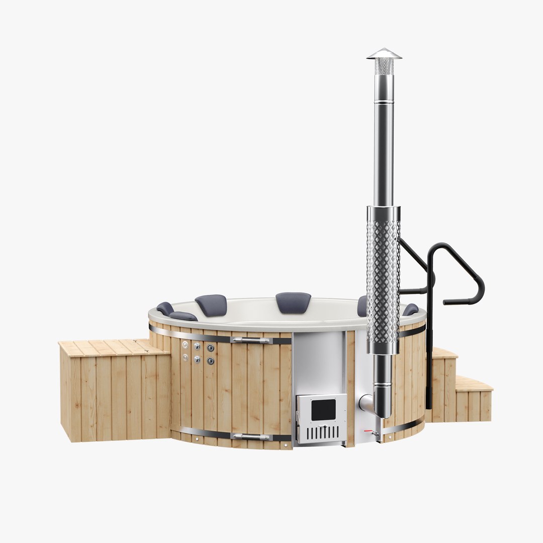 3D Round Barrel Hot Tub Jacuzzi model TurboSquid 2065206