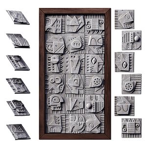 3D Panel decorative cube  square n3 model