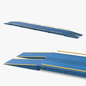 3D Industrial Vehicle Weighing Deck with Drive-Up Ramp Blue