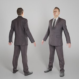 3D model Man in suit ready for animation 354