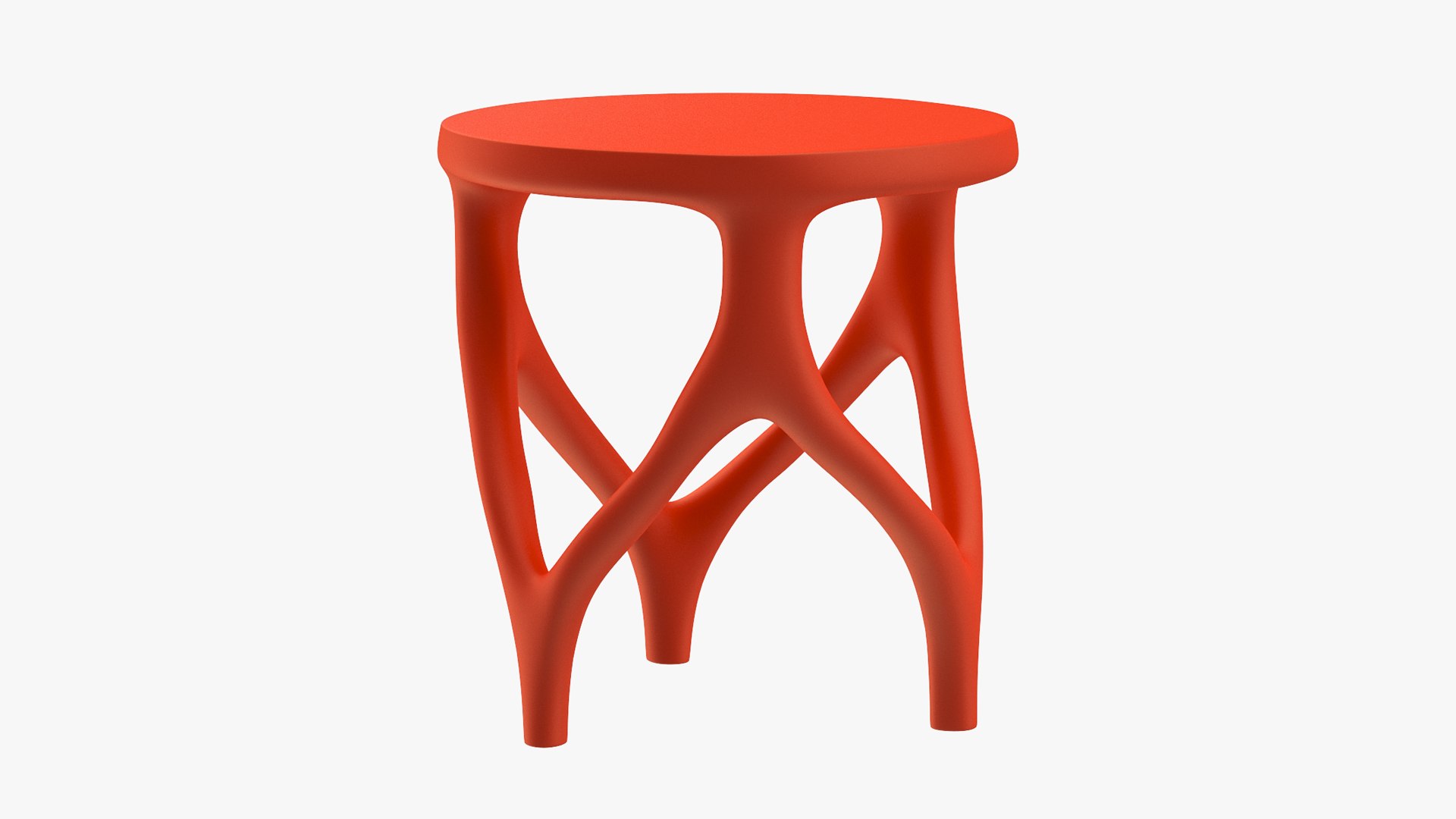 Modern Red Table 3D model preview