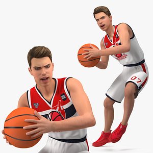 3D Teenage Boy Playing Basketball
