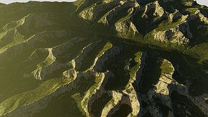 Alaska Glacial Valley Terrain With Multi Sub Valleys 3D model