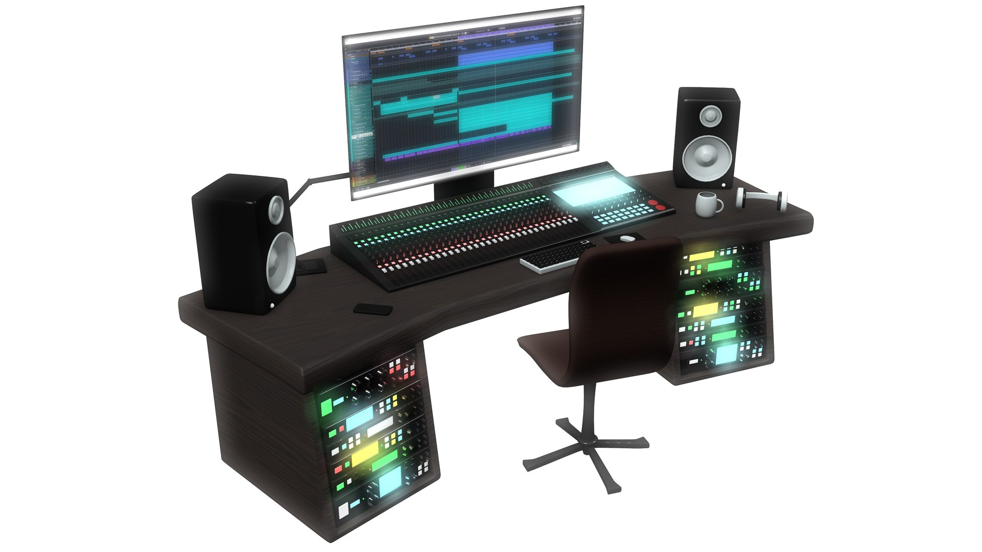 Planning to set up a Music Station??? – Check Out this Setup!!!! Credit:  setup_satisfaction #desktop #music #setup #musicstudio #musicvideo #pc #…