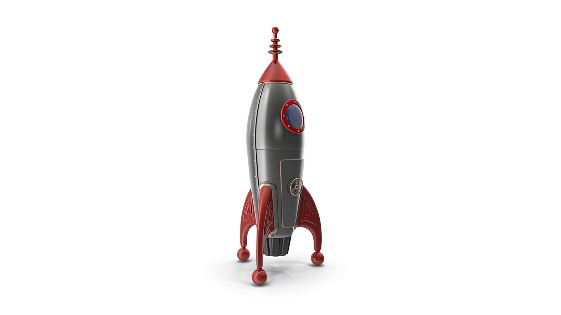 3D Retro Rocketship Model - TurboSquid 2188777