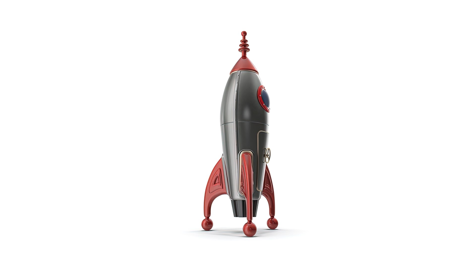 3D Retro Rocketship Model - TurboSquid 2188777