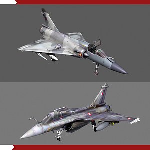 3D Mirage 2000 and Rafale Qatar