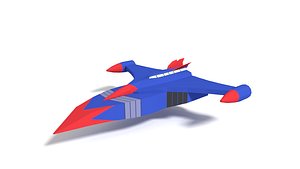 Low Poly Cartoon God Phoenix Spaceship